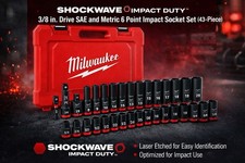 Milwaukee 49-66-7009 SHOCKWAVE 3/8" Impact Duty SAE/Metric Socket Set - 43 PC
