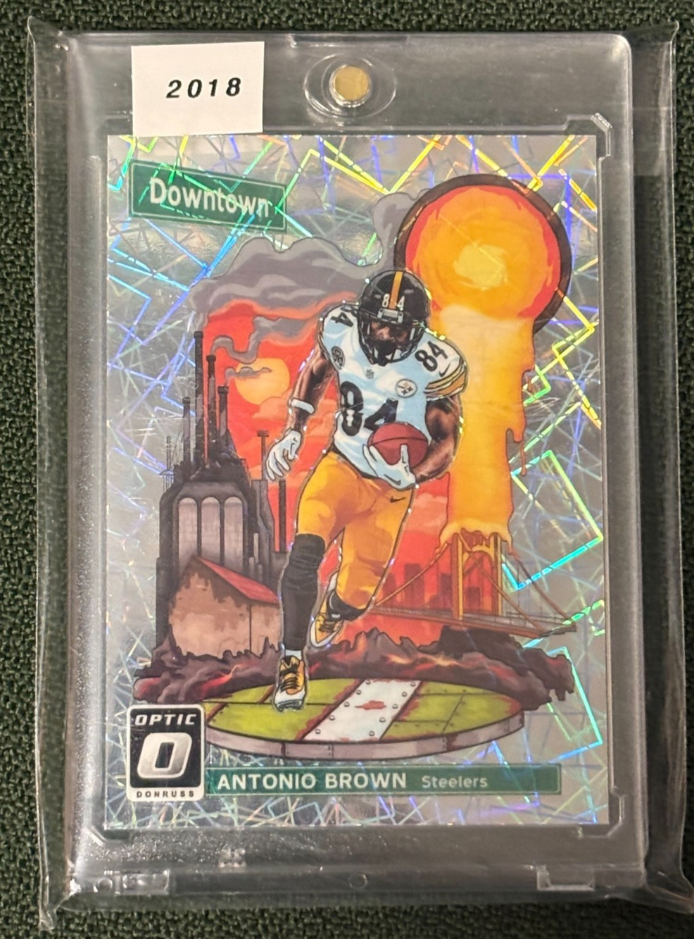 ANTONIO BROWN 2018 DONRUSS OPTIC FOOTBALL SSP CASE HIT DOWNTOWN STEELERS
