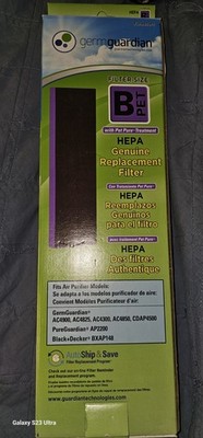 Germguardian / NeverOpenFILTER SIZE: B Pet /FLT485OPTHEPA Genuine Replacement