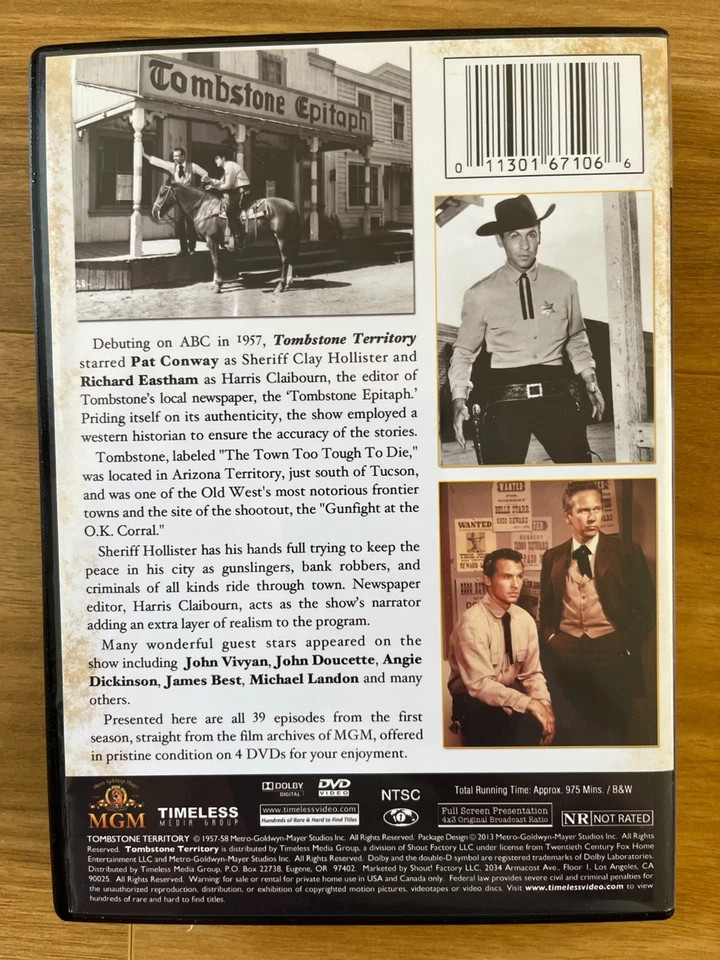 Tombstone Territory Complete First Season 4 DVD Disc Pat Conway Region 1 - Image 2 of 2