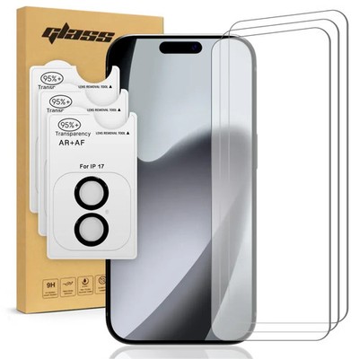 For iPhone 17  2.5D Tempered Glass Screen & Lens Protector (3/2 Per Pack)