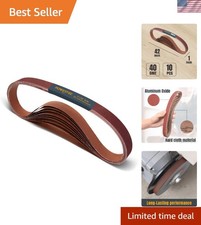10-pack 1" x 42" 40 Grit Aluminum Oxide Sanding Belts for Pro Finish  Polishing