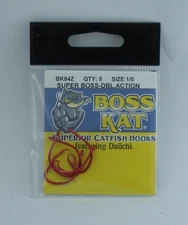 Tru Turn BK84Z-1/0 Boss Kat Red Double Action Circle Hook Size 1/0 6CT