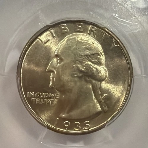 1935 Washington Silver Quarter MS66 PCGS Remarkable Detail. 1221-25