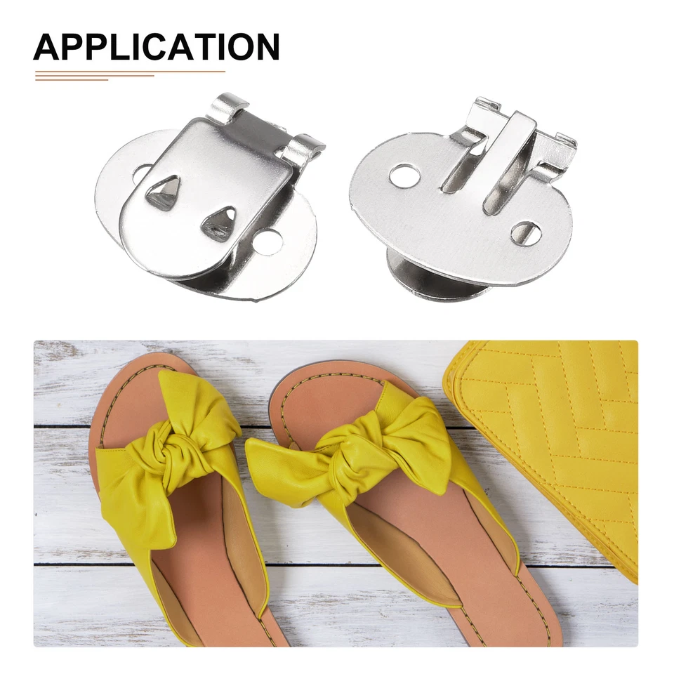 19.5mm x 14mm(LxW) Blank Shoe Clips - 10Pack - Stainless Steel - Silver Tone Foto 4 de 4