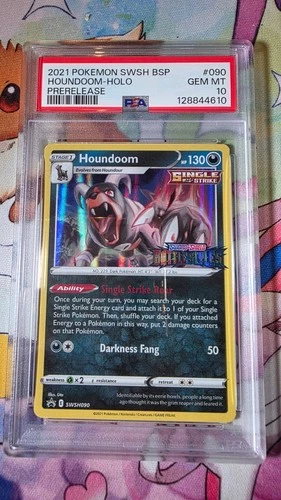 Houndoom SWSH090 Battle Styles Prerelease Holo Rare Promo PSA 10 POP 66