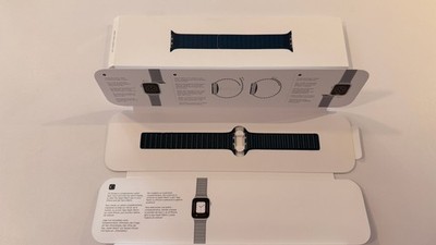 Apple Watch 44mm Baltic Blue Leather Link S MY9K2ZM/A NEU