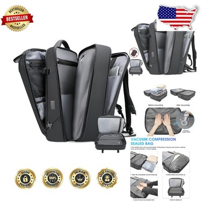 Expandable 50L Vacuum Travel Backpack, Space-Saving Compression, 17.3'' Laptop