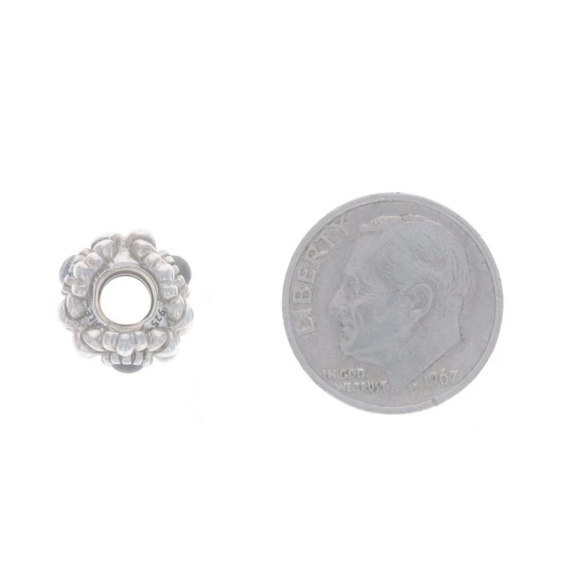 Pandora Marzo Cumpleaños Flor Hematita Cuentas Dije - Plata de Ley 925 790580HEM Foto 4 de 4