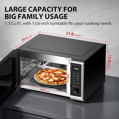 Toshiba OptiChef 1.3 Cu Ft Air Fryer Combo Microwave Oven | Inverter, Smart Sens