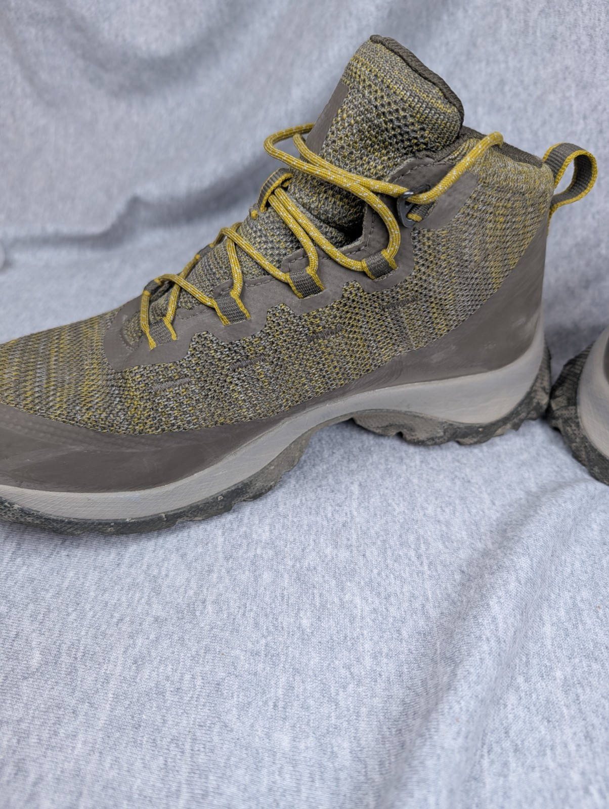 REI Co-op Flash Hiking Boots Womens 9 Trail Outdoor Shoes Gray Green Yellow