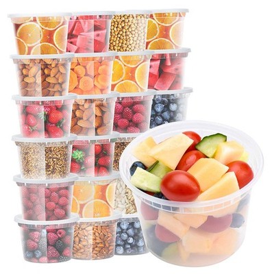 Glotoch 24 Pack 16 oz Deli Containers with Lids, Plastic Food Storage Freezer...