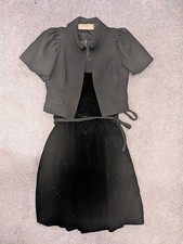 Oprhèe Paris Two Piece a Line Velour Midi Dress and Boxy Jacket Xs 6 Vintage