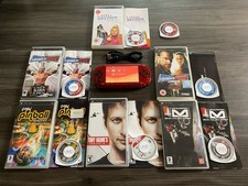 Sony PlayStation Portable PSP Red / Black Console Bundle With Top Games
