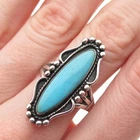 WHEELER MFG Old Pawn 925 Sterling Silver Vintage Turquoise Tribal Ring Size 7.5