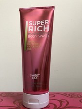 Bath Body Works SWEET PEA SUPER RICH Moisturizing Body Wash 10 oz RARE