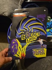 Aerobie Bounce Disc Flying Toy Purple Neon Yellow Outdoor Game New