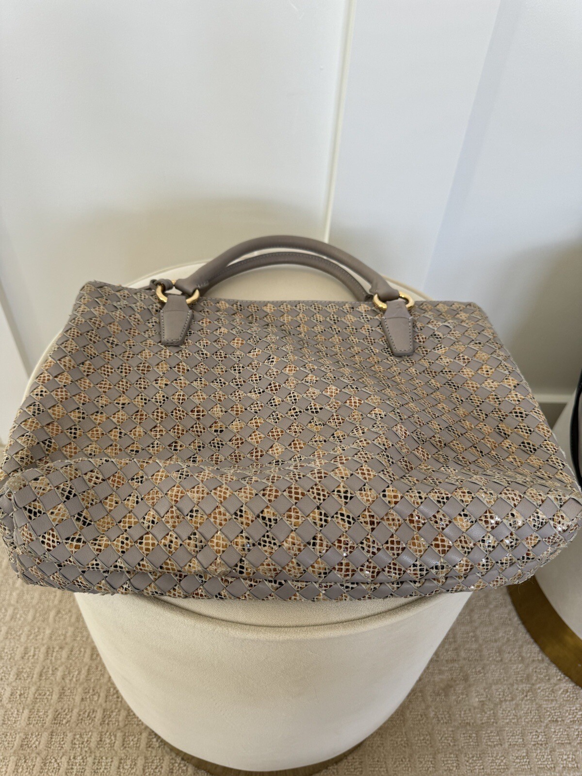 Calonge Purse Gray Diamond Pattern - image 1