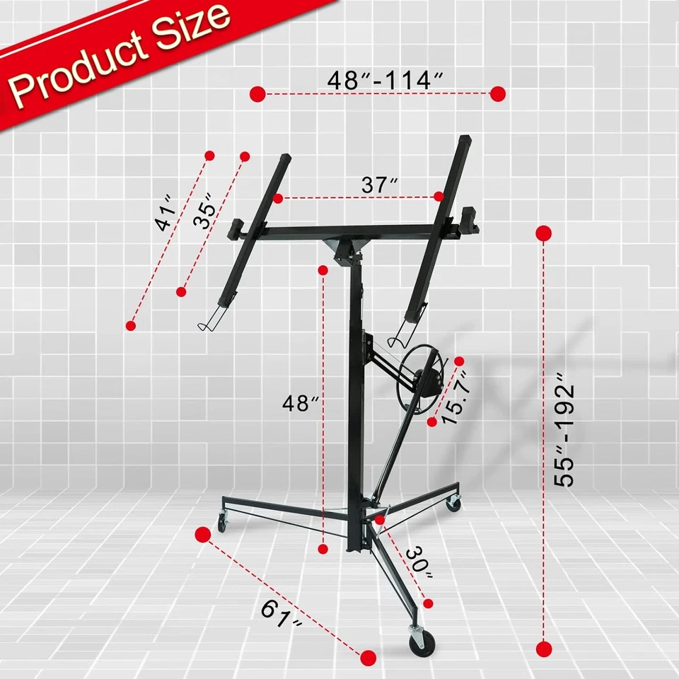 Elevador de paneles de yeso de 16 pies elevador de pared seca elevador de polipasto de yeso soporte de polipasto de yeso Foto 4 de 4