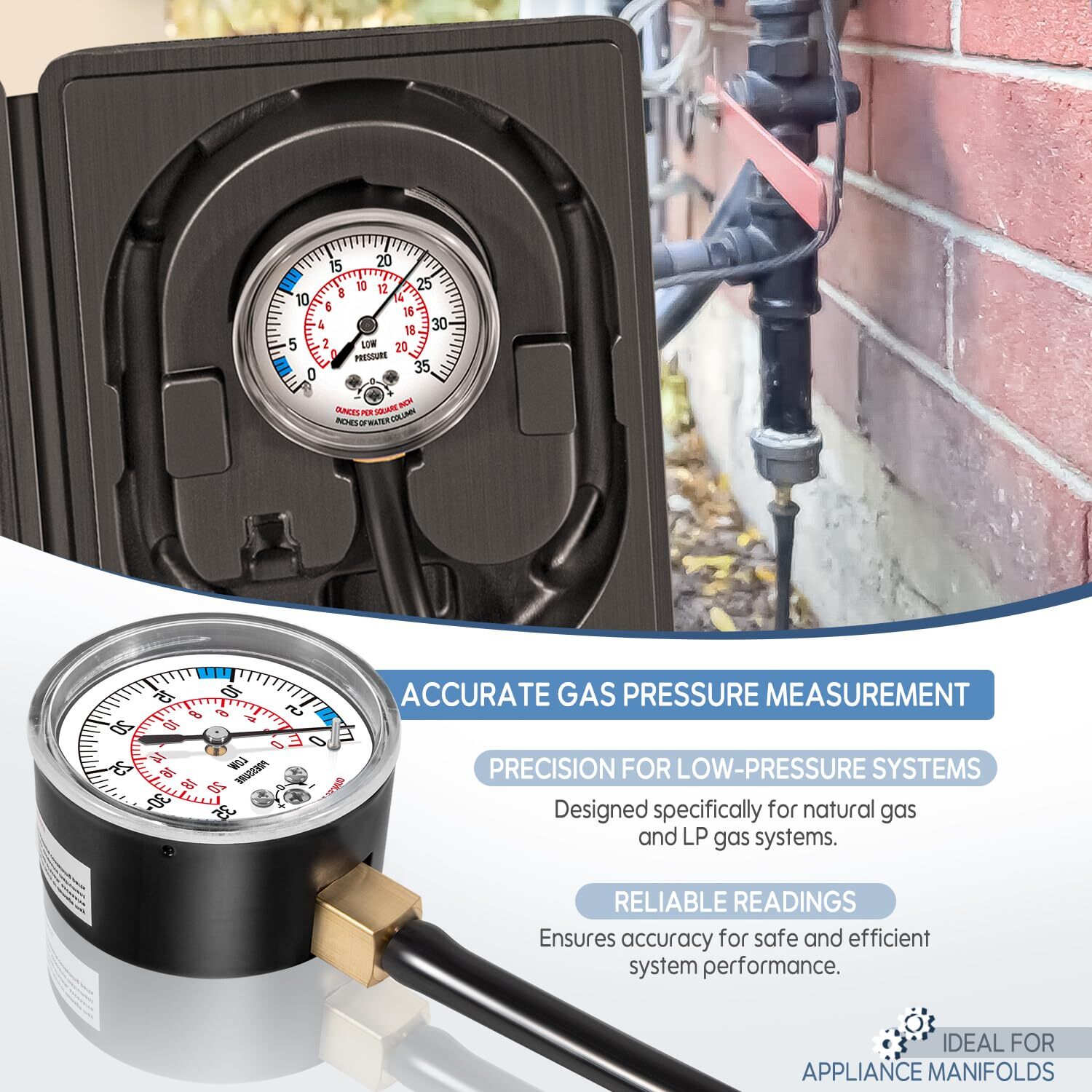 Replacement for Measureman Natural Gas or LP Gas Manifold Pressure Test Kit