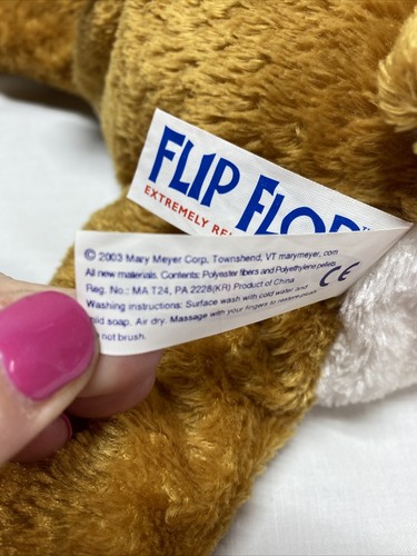 Mary Meyer Flip Flops 12” Bulldog Plush Puppy Dog Stuffed Animal Brown bean 2003 - Picture 6 of 7