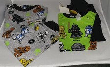 NWT 2 SETS BOYS STAR WARS PAJAMAS, SIZE 8, TOPS SHORT SLEEVES  BOTTOMS ARE LONG