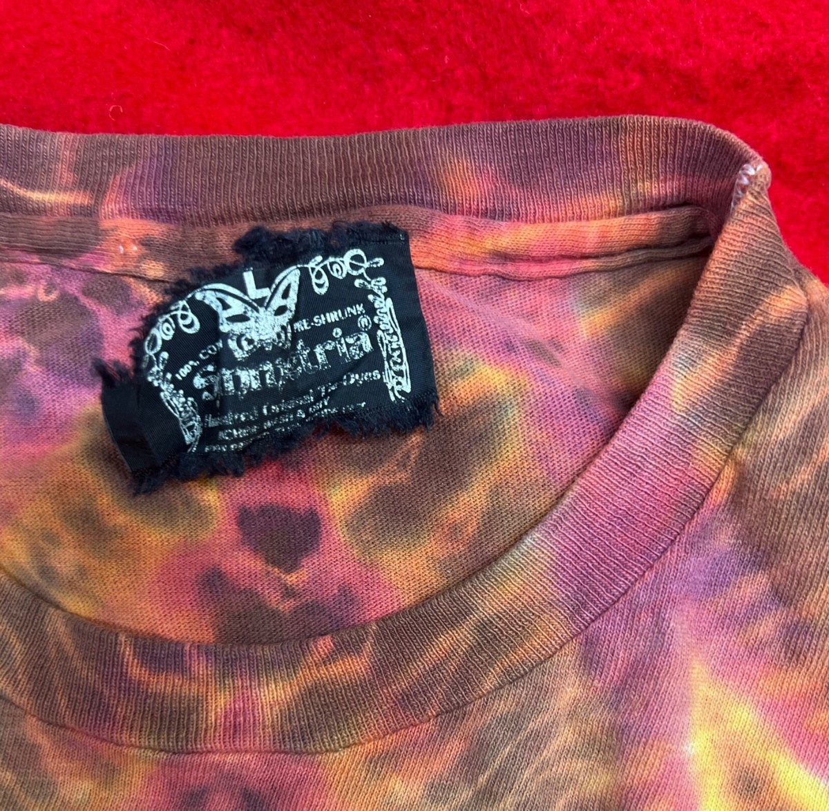 Vintage 80's Motley Crue Symmetria Tie Dye T Shirt Size M/L cut