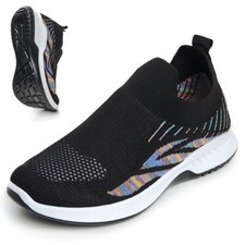 Light weight breathable comfortable slip on Women  s Sport Shoes Black with color