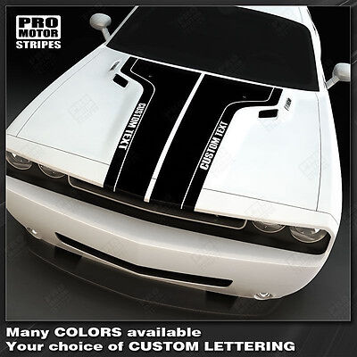 Dodge Challenger 2008-2023 Hood T-Stripes with Side Accent Dodge Challenger 2008-2023 Hood T-Stripes with Side Accent