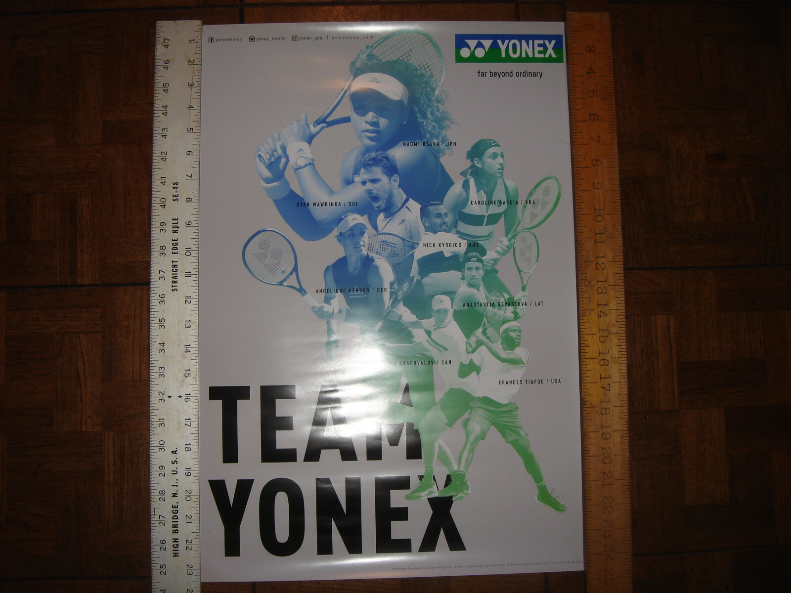 WAWRINKA KYRGIOS KERBER SEVASTOVA SHAPOVALOV TIAFOE NAOMI OSAKA YONEX Poster
