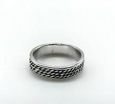 925 Sterling Silver Braided Rope Design Simple Ladies Band Ring Size 4.75