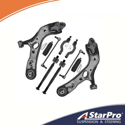 Front Lower Control Arm Ball Joints Tie Rods Sway Bars for 2006-2018 Toyota RAV4