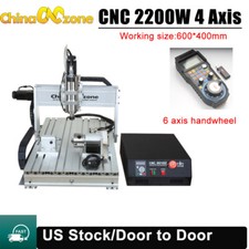 US Stock 2200W CNC 6040 4Axis Router Mach3 USB Engraving Cutting Milling Machine