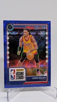 2023-24 Panini Hoops Premium Stock Cason Wallace Blue Prizm /25 #281 Rookie