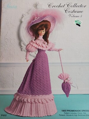 Paradise 1903 Promenade Dress Crochet Pattern vol P-012 for 11.5'' Doll Barbie 