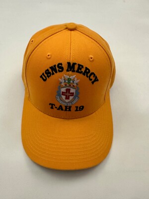 NEW The Corps USNS Mercy T-AH 19 ATT Logo Yellow Baseball Cap Hat One Size