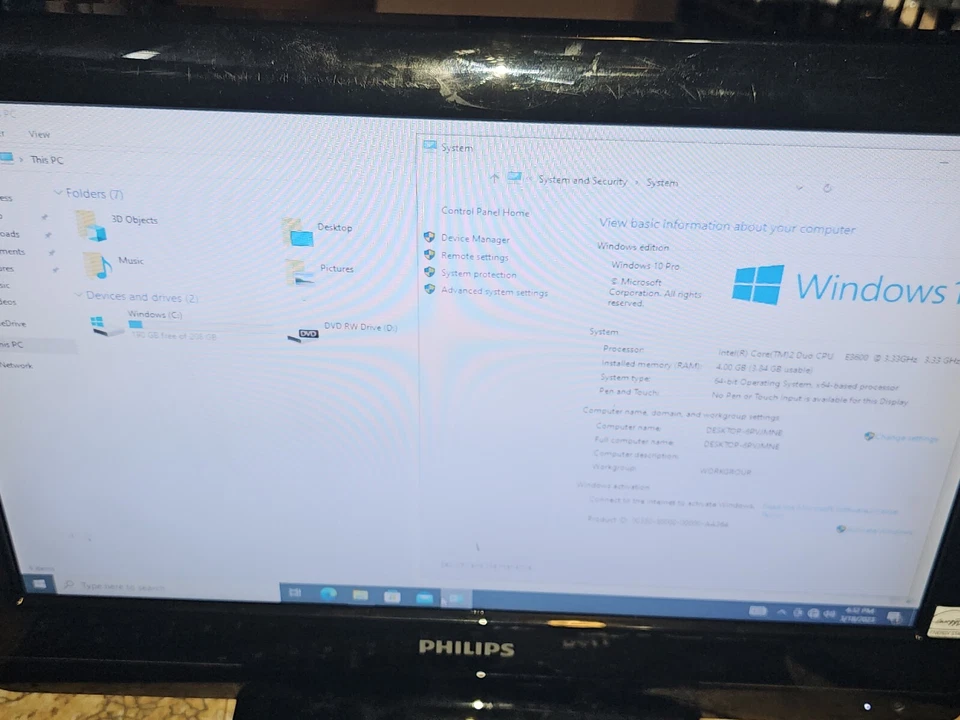 Dell Optiplex 760 SFF(Intel Core 2 Duo, 3.33GHz,200GB,4GB)Desktop Win10 w/19" TV - Image 2 of 4