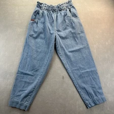 PS Gitano Vintage 80s Jeans Light High Waist Elastic Tapered Pleat Size 14 S