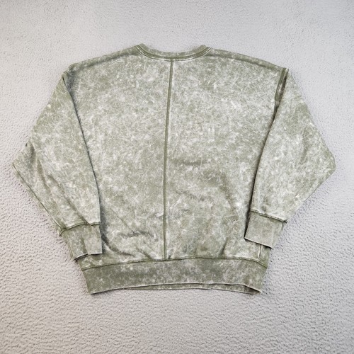 No Boundaries Mushroom Butterfly Green Tie-Dye Sweatshirt Women's Large Textured - Picture 2 of 8