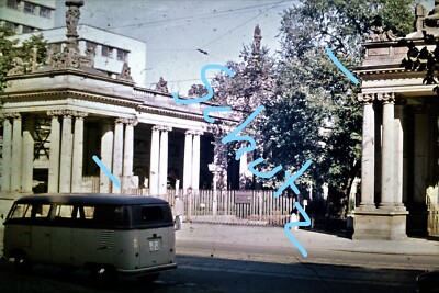 Antique Slide Photo Berlin Schöneberg Hauptstr. Royal Collonades with VW Bus 1963