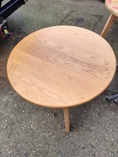 Retro Design Solid Oak Coffee Table, 90cm. Geometric pattern. Delivery 