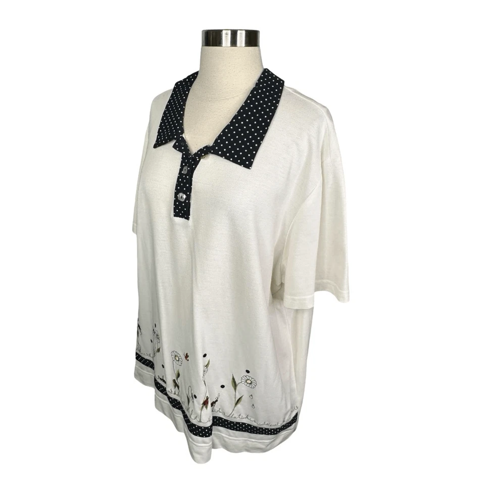 Vintage 90’s Teddi Woman Embroidered Blouse Size 2XL Retro Floral Grandmacore - Image 3 of 4