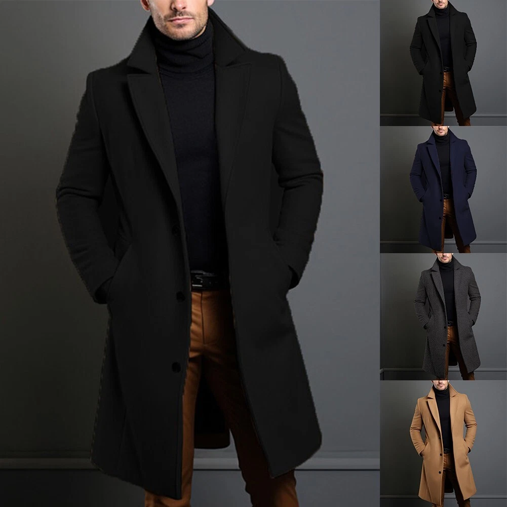 Manteau long homme laine sale