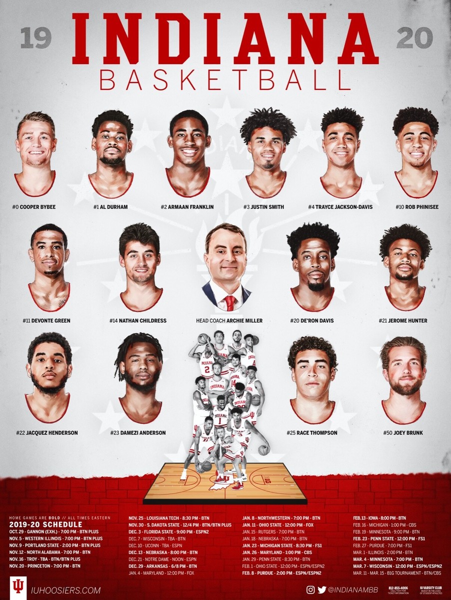 indiana-university-hoosiers-2019-20-men-s-basketball-poster-schedule-new-ebay