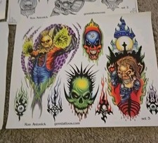 Vintage Tattoo Wall Flash Art Sheet