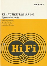 Siemens Klangmeister RS 305 instrukcja obsługi z danymi technicznymi
