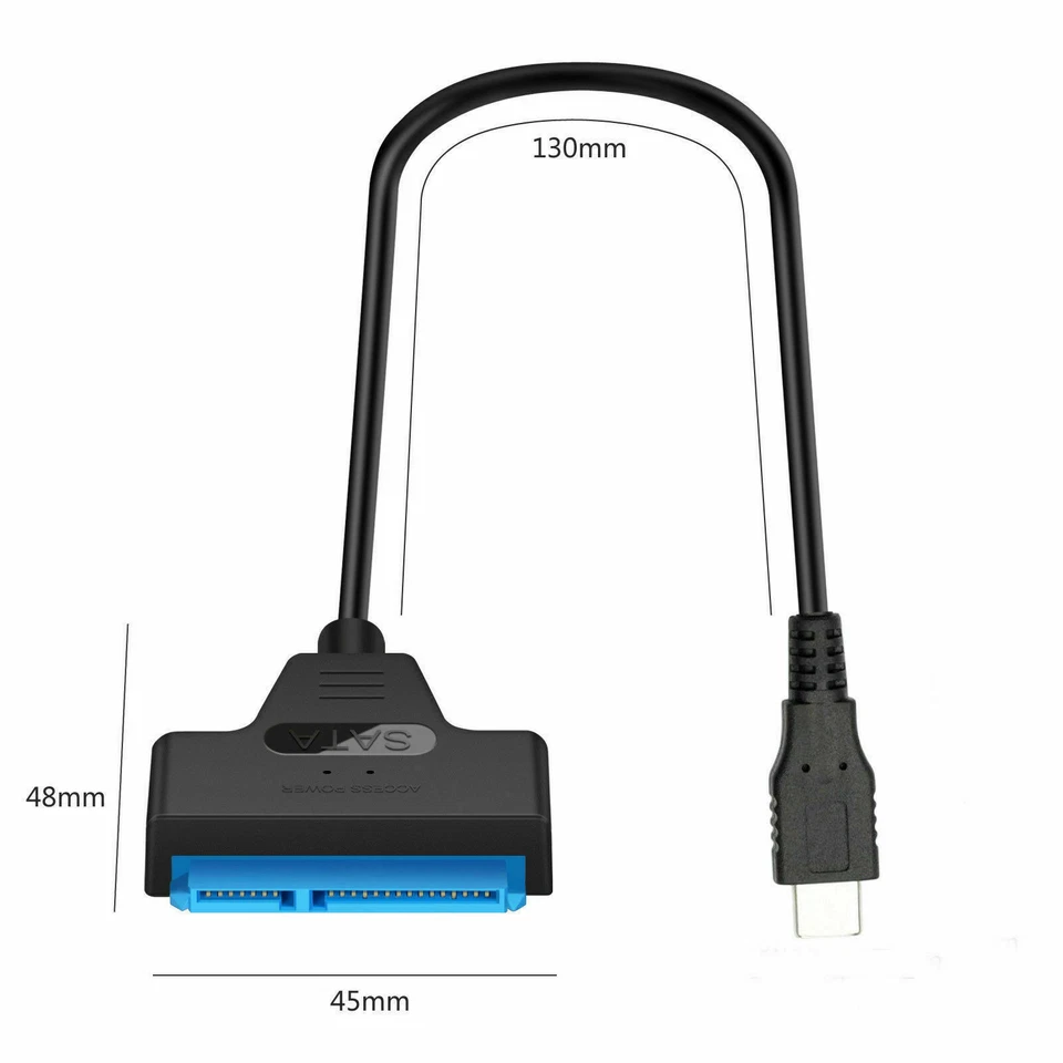 New USB 3.1 Type C to SATA III HDD SSD 2.5" Hard Drive Adapter Cable 22-Pin UASP - Image 4 of 4
