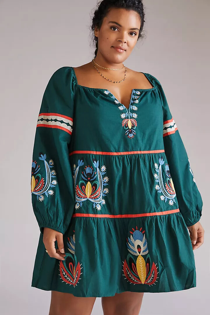 let me be embroidered tunic dress Blu Pepper Boho Tunic Dress
