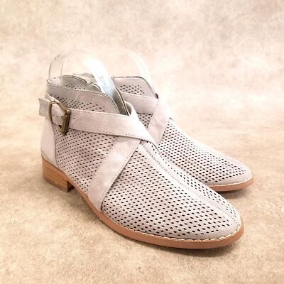 Journee Collection Womens Size 6.5 Gray Perforated Ankle Boot Booties