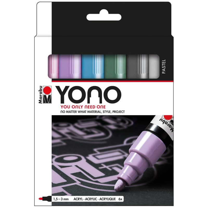 Marabu YONO Medium Bullet Pastel Tones (6pc)